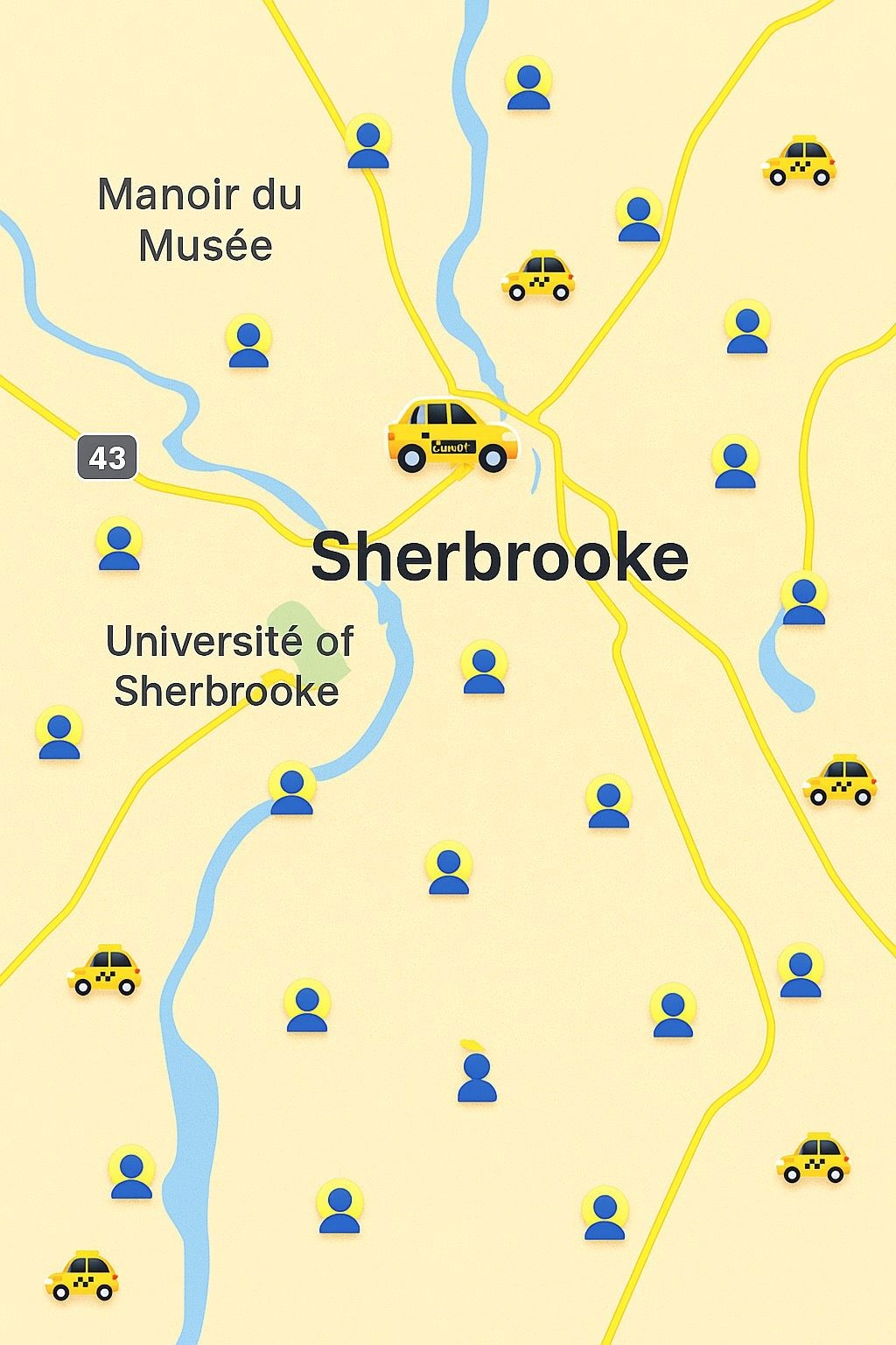 Service de taxi numéro un à Sherbrooke